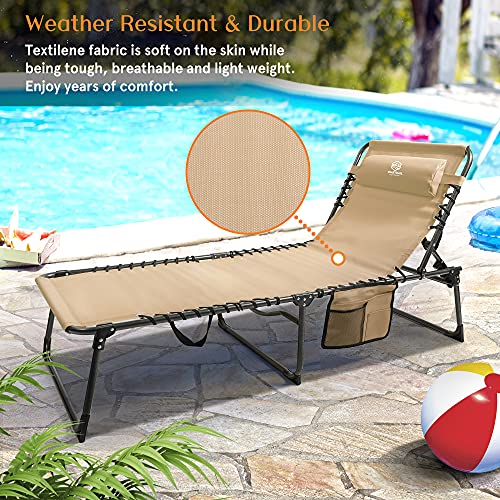 Coastrail Outdoor Folding Chaise Lounge Chair 28 inch Wide, 4 Position