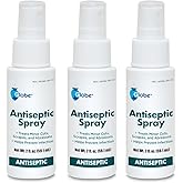 Globe Antiseptic Spray, Benzalkonium Chloride, 2 oz Bottles, 3-Pack | Wound Cleaning Spray, Minor Cuts and Scrapes Care, Pump Spray Bottle, First Aid Supply, Portable Size, Easy Application