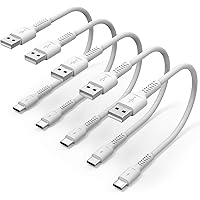 6 Inch Type C Charging Cable Short, 5Pack USB A to USB C Cable Fast Charge Compatible with Samsung Galaxy S22 S10 S9 A53 Note