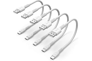 UMEFLY 6 inch Short USB C Cord Fast Charge 5 Pack Durable USB A to USB Type C 3A Fast Charging Cable for Charging Station Compatible with Samsung Galaxy Note 20 A20 A51 S10 S20 Plus Ultra LG Stylo K51