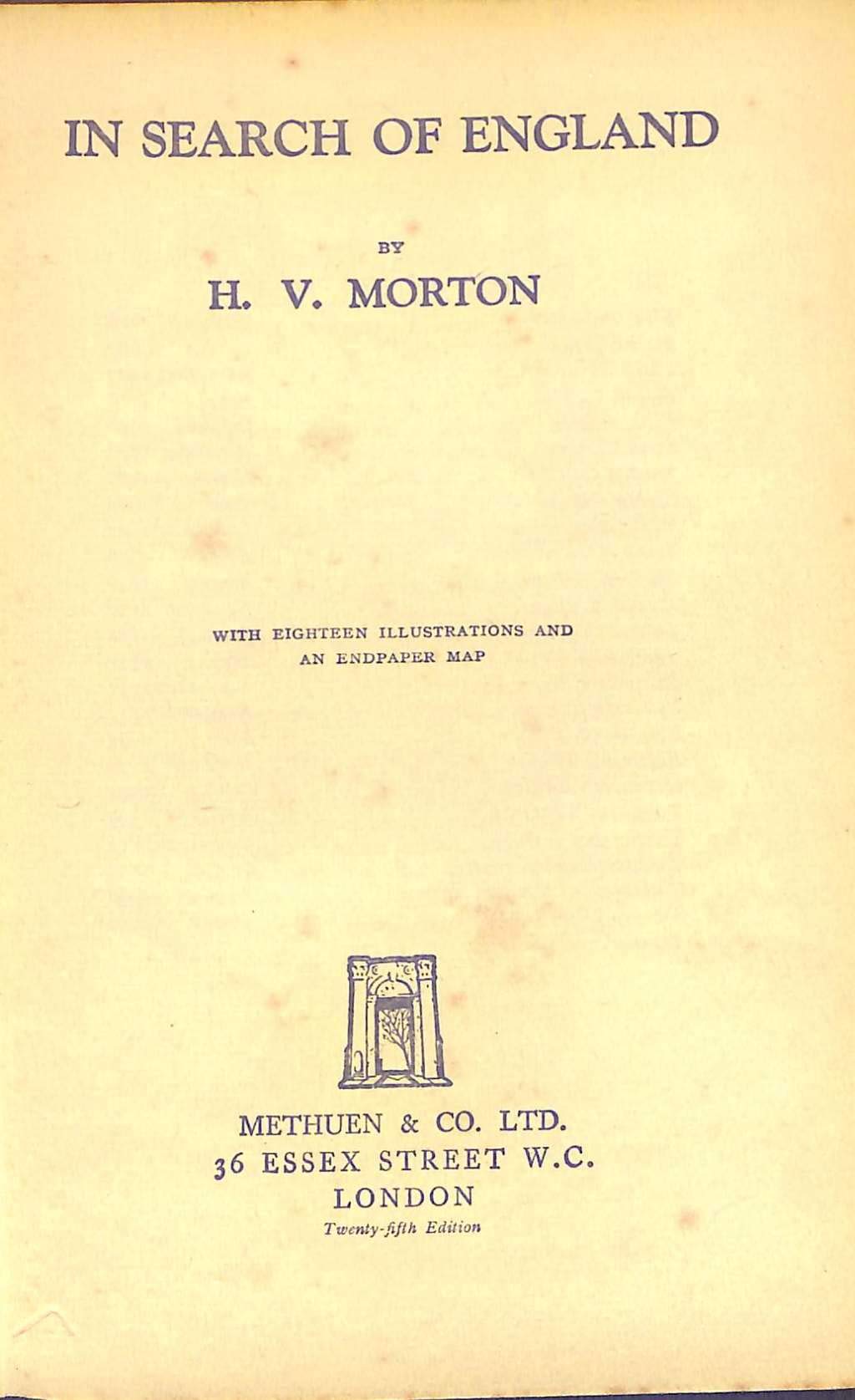 In Search Of England Morton H V Amazon Com Books