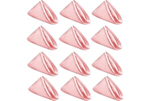 Pink Cloth Napkin Set of 12,Polyester Table Napkins Cloth Washable, Soft Reusable Napkin for Everyday Use Dining Table,Restau