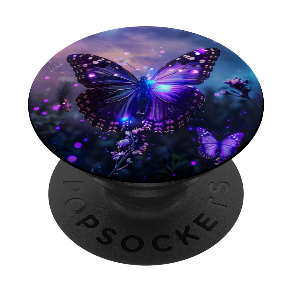 Purple Butterflies PopSockets Adhesive PopGrip