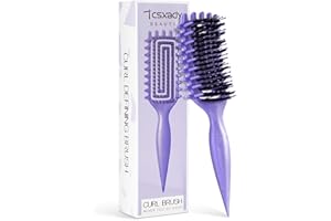 TCSXADY Curly Hair Brush,Curl Defining Brush for Effortlessly Defined Curls & Waves,Vented Hair Brush for Wet & Dry Hair,Women and Men,Reduces Frizz (Purple)