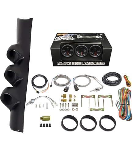 Color-Matched Triple Gauge Pod For 2003-2009 Dodge Ram Cummins - Includes Boost, EGT & Trans Temp Gauges (White Dial)