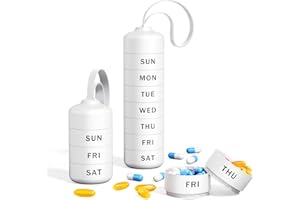 7 Day Pill Organizer, Waterproof Weekly Pill Organizer 1 Time a Day, Zoksi Portable BPA Free Daily Medication Organizer for Vitamins, Supplements, Fish Oil(Daily Use, Home, Gym, Work)