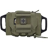 OEBABE Tactical IFAK Pouch MOLLE Trauma Kit Holder – Rapid Tear-Away First Aid Belt Pouch – Durable Two Piece Deployment Survival Roll (RG)