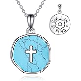ANGSAU Cross Necklace Sterling Silver Baptism Pendant Religious Jewelry Gifts for Women Christian