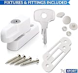 XFORT 2 Pack uPVC Door Window Jammer Locks French Doors Security White Brown view 2