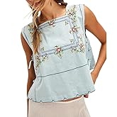 LNYSOTX Embroidered Vest Tank Tops for Women