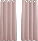 PONY DANCE Baby Pink Blackout Curtains 46x54 2 Pieces Thermal Eyelet