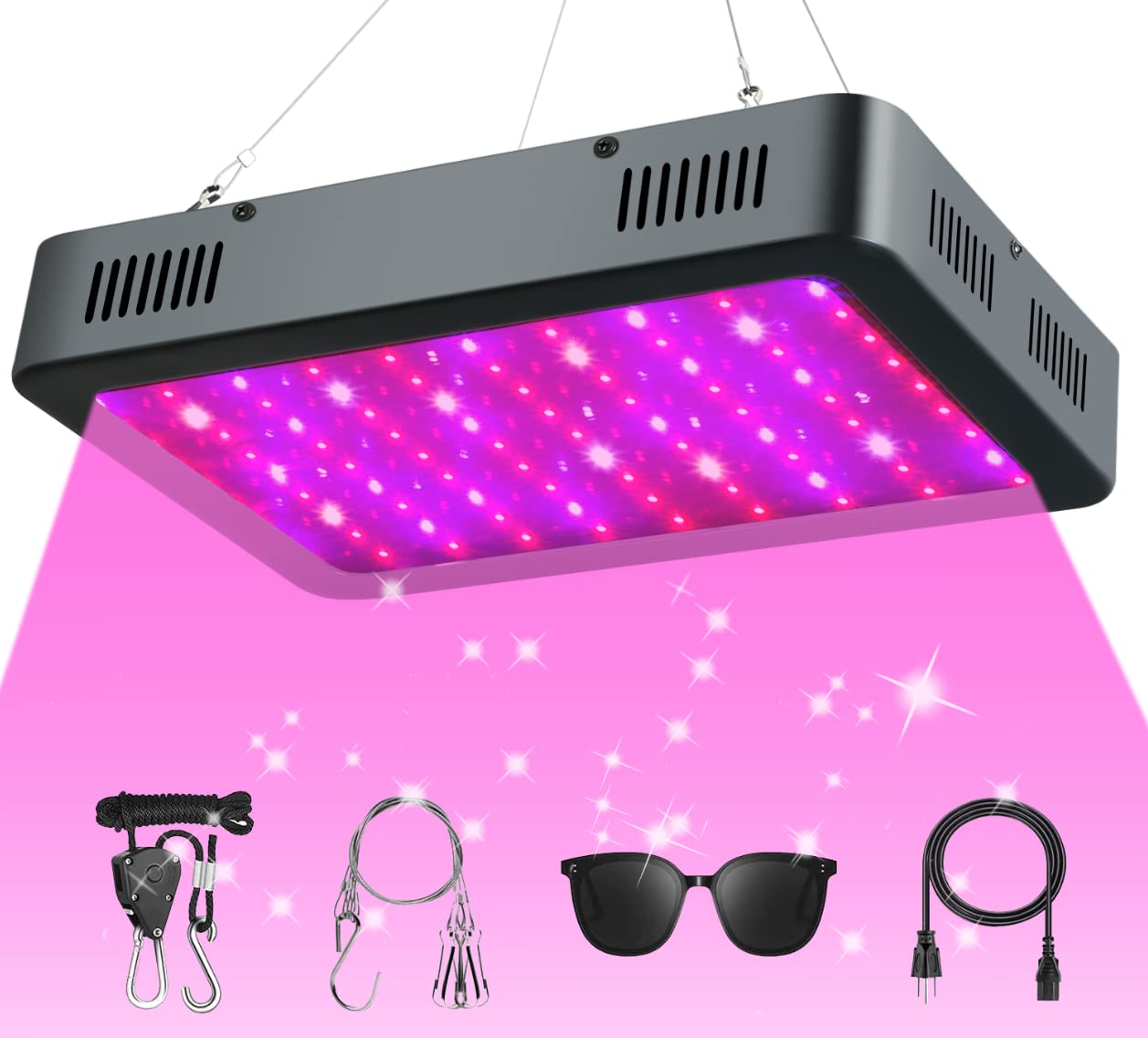 Photo 1 of 2000W LED Grow Light, Full Spectrum Plant Light with Daisy Chain, Grow Lights for Indoor Plants Greenhouse Hydroponic Growing Lamps with Veg Bloom Switch Coverage 5x5ft