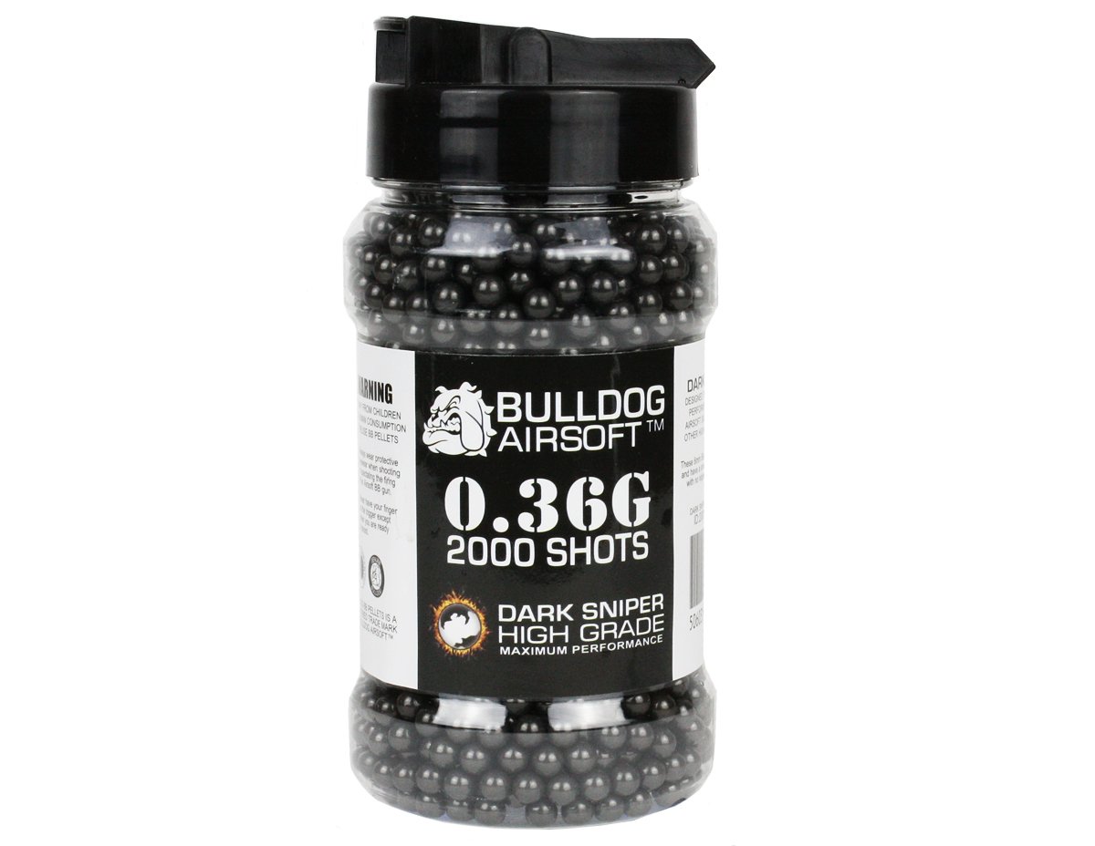 Bulldog AIRSOFT 0.40G 2000 DARK SNIPER BLACK HIGH GRADE BB PELLETS BULLETS