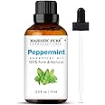Majestic Pure Peppermint Essential Oil - 100% Pure Peppermint Oil for Aromatherapy, Massage & Topical Uses, Perfect for Diffuser & Essential Oil Diffuser - 0.3 fl. oz