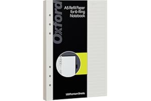Oxford A5 Refill Paper, 6 Ring Lined Paper with Boxes for To Do Lists, 120 Sheets, 6 x 8.25 Inches, Notebook, Bullet Journal and Planner Inserts (1016732)