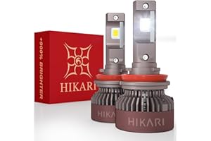 HIKARI WINGS H11 Fog light, 60000LM Pure White 6000K LED Bulbs, Plug & Play IP68 Waterproof Pack of 2