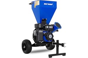 BILT HARD Wood Chipper with Tow Hitch - 7.5 HP 224cc Gas Powered Shredder Towable, 3 in 1 Multi-Function Heavy Duty, 3" Max Wood Diameter Capacity with Collection Bag