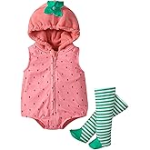 VISGOGO Baby Halloween Costumes Toddler Infant Boy Girl Avocado Pineapple Outfits Hooded Romper Jumpsuit Legging