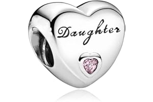 VALGACLS Mom Wife Daughter Love Heart Wedding Rings Charms 925 Sterling Silver Charms for Bracelets Necklace Valentine's Day Mother's Day Jewelry Charm for Women