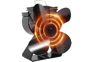VODA Wood Stove Fan Newly Upgraded 4 Blades Heat Powered Stove Fans for Wood Log Burner Fireplace Larger Air Flow