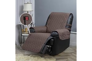 STONECREST CLASSIC HOME DECOR, INC STONECREST Heated Recliner Cover, Water Resistant Recliner Slipcover, Stay in Place (Chocolate, Heated Recliner 25" Regular)