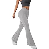 LALA BIRDS Flare High Waisted Yoga Pants, Bell Bottom Leggings with Crossover Waistband Bootcut Pants for Workout Casual