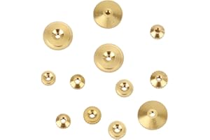 PENITUE 12pcs Brass Clock Hand Nut Assortment, Grandfather Clock Parts 5/6/10mm OD Wall Mantel Clocks Hand Nut Replacement Kit for Smooth Timekeeping