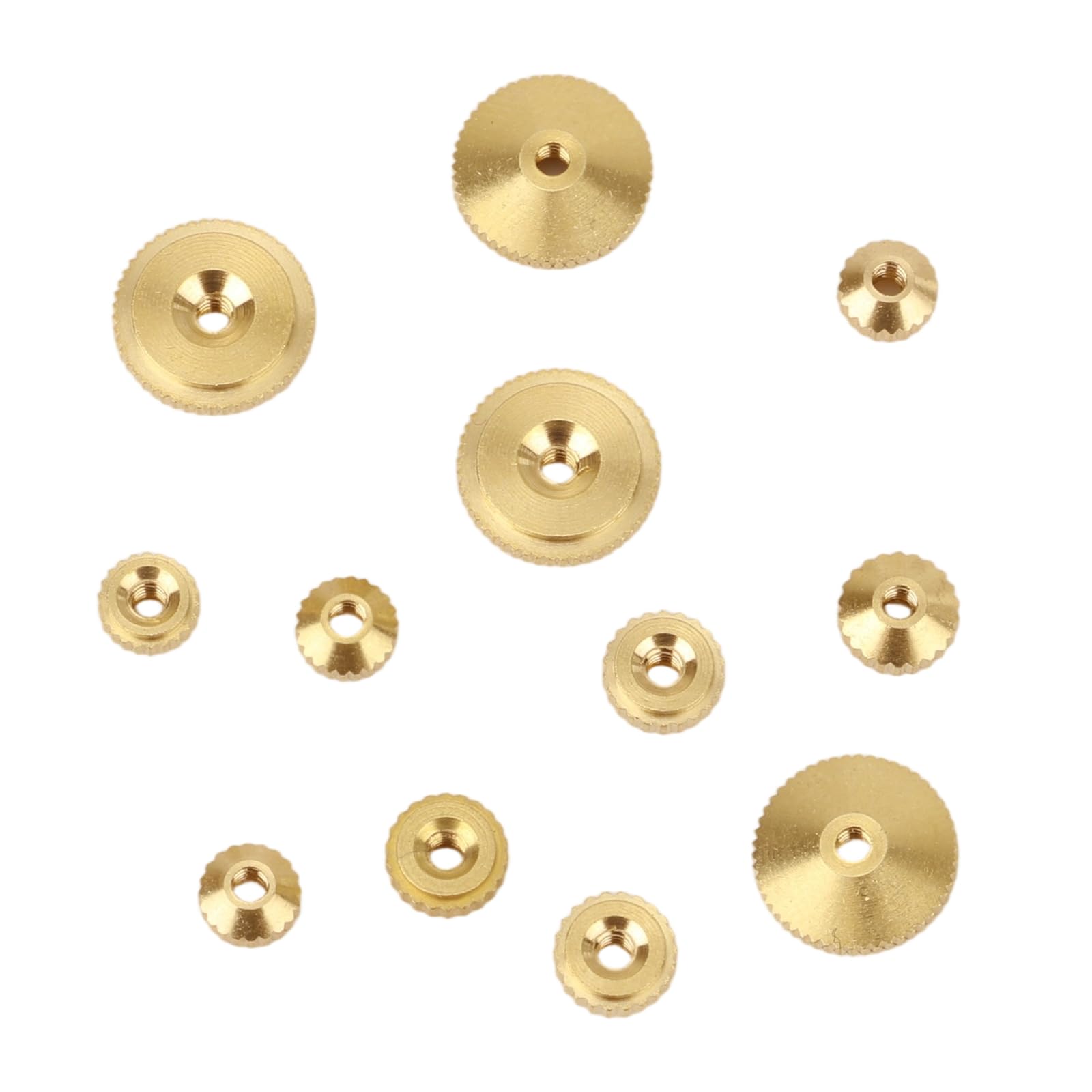 Photo 1 of 12pcs Brass Clock Hand Nut Assortment, Grandfather Clock Parts 5/6/10mm OD Wall Mantel Clocks Hand Nut Replacement Kit for Smooth Timekeeping