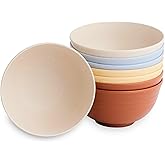 Nook Theory 8-Pack Reusable Wheat Straw Bowls - 26 oz Non Toxic Kids Bowls, Microwave Safe & Dishwasher Safe Cereal and Snack, Unbreakable Dinnerware (Mellow)