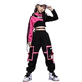 LOLANTA Girls Hip Hop Dance Clothes 3PCS Crop Top Cargo Pants Sets Active Outfits