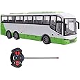 FOSA Remote Control Bus, Simulate LED Light, 1/30 RC School Bus, Easy Control, Electronic Vehicle Toy, Birthday Boy Girl (White Green)