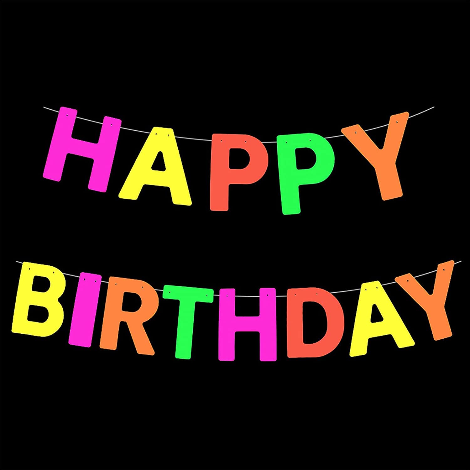 Losuya Neon Glow Party Banner for Birthday Party Decorations