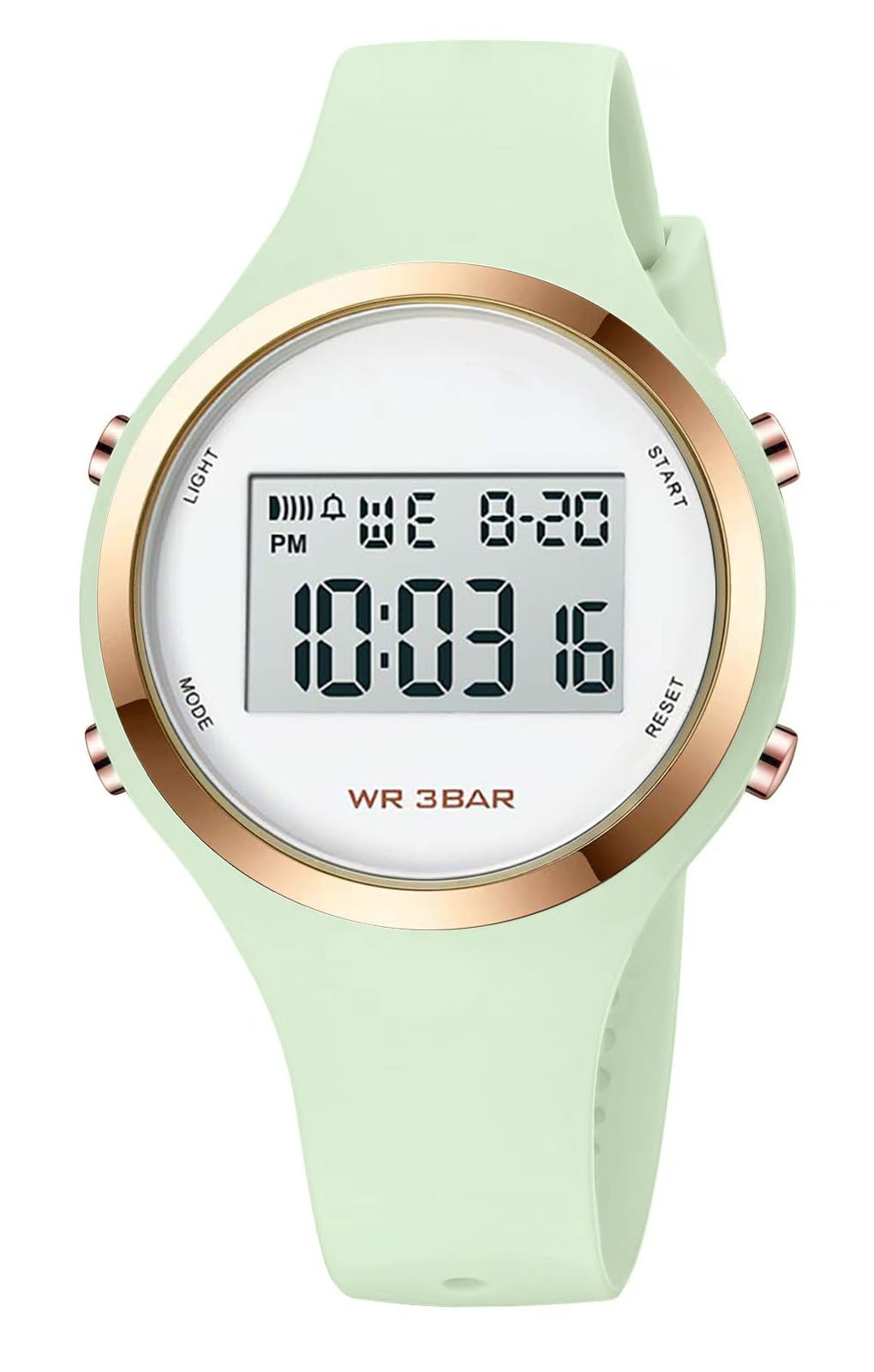Photo 1 of XCZAP Outdoor Sport Watches Alarm Clock 5Bar Waterproof LED Digital Watch (Light Green-one)
