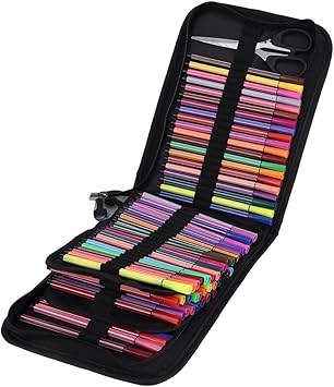 72 120 Slot Leinwand Bleistiftbeutel Farbstifte Federtasche Federmappchen Bleistiftkasten Grosse Kapazitat Buntstifte Tasche Fur Schule Buro Reisen 120 Schlitze Amazon De Burobedarf Schreibwaren