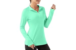 FKEEP Women's Polo Shirts Long Sleeve UPF 50+ Sun Protection Tennis Golf Workout Tops Sport Zipper V Neck