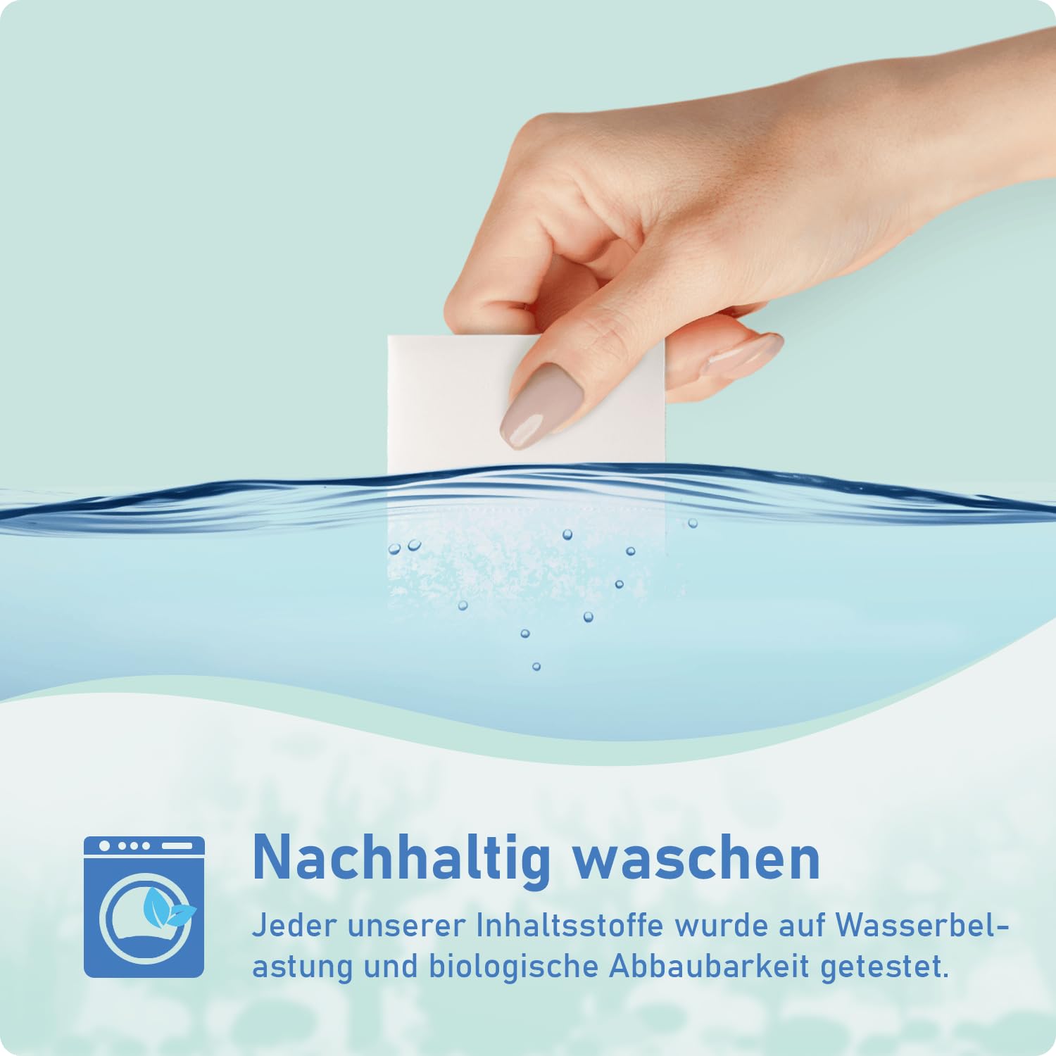 OceanWash Waschmittelblätter für 64 Wäschen biologisch abbaubar & mit Frischeduft - Waschmittel Blätter für alle Textilien und Farben - Waschblätter für die Waschmaschine mit Vollwaschmittel 3