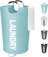 Maxsilan 125L X-Large Laundry Basket Freestanding Collapsible Light Blue view 1