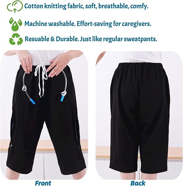 LUIVZD MENS URINE BAG PANTS CARE UNDERWEAR CATHETER SHORTS URINATE DRAINAGE BAG PANTS FOR ELDERLY (COLOR : GREY, SIZE : XXL-XXLARGE)