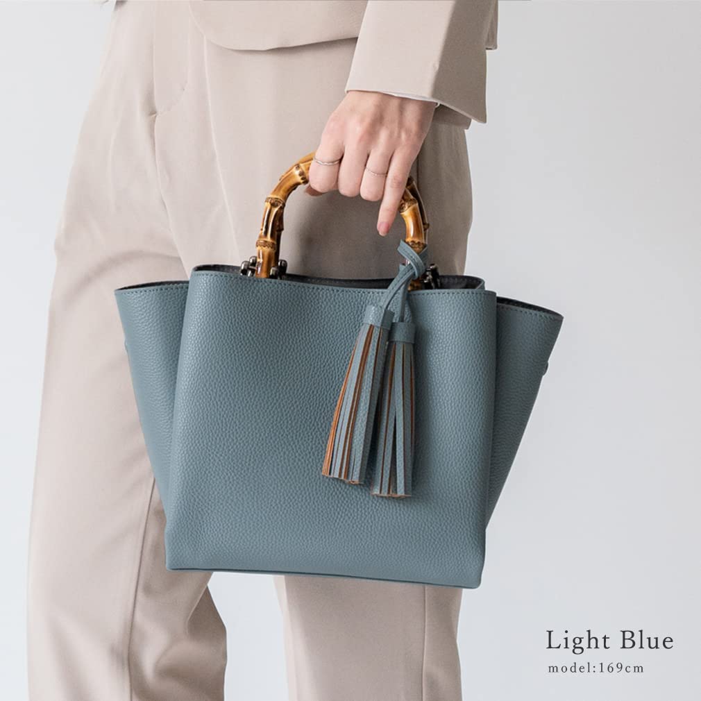 VITAFELICE Inb-90032p Women's 2-Way Mini Bag with Bamboo Handle