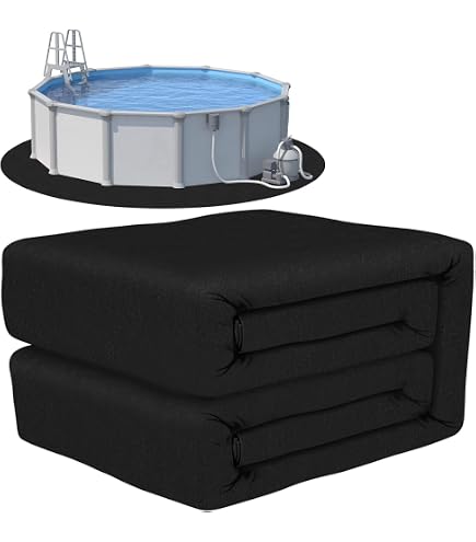 Tinideya Pool-Auskleidung Rund – 3,6 M Durchmesser, Schwarz, Aus Polyester-Geotextil, Pannensicher