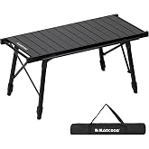 BLACKDOG Folding Camping Table, Portable IGT Table with Adjustable Height | Aluminum Lightweight IGT Cook System with Carry Bag, for Outdoor Picnic BBQ Patio Festiva Home Use