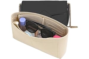 LOUKAYCCI Felt Insert Purse Organizer Fit GG Marmont Matelasse Shoulder Bag, Organizer Handbag Tote Liner Pouch for Women Small Shoulder Bag (Beige, Medium)
