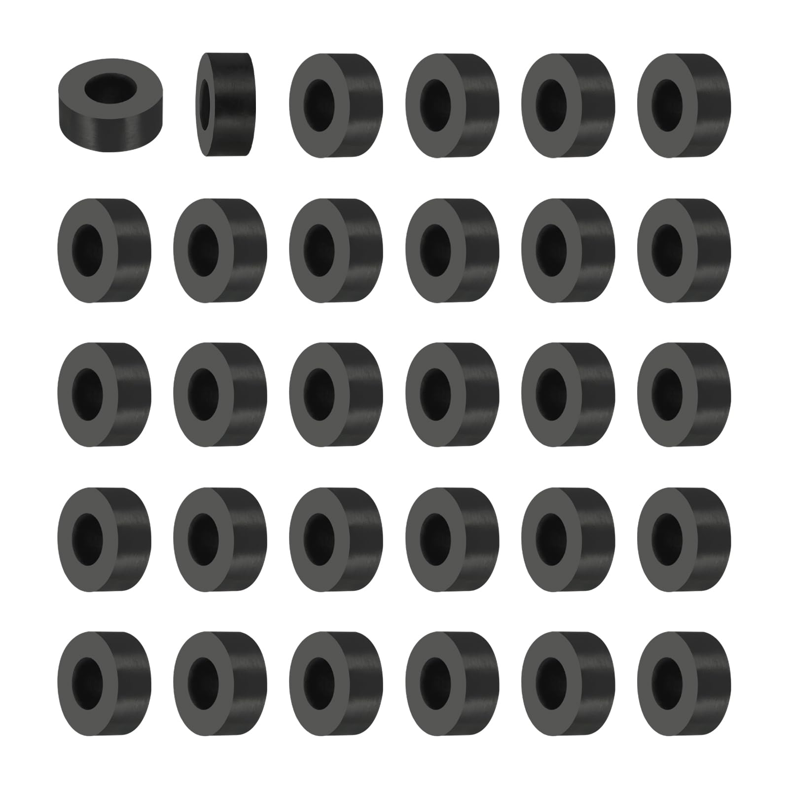PATIKIL Multi Purpose Rubber Spacer, 30Pcs 12mm ID x 25mm OD x 10mm T Neoprene Round Anti-Vibration Isolation Pads Isolator Rubber Bushings Spacer Washer for HVAC Bolts Car Accessories