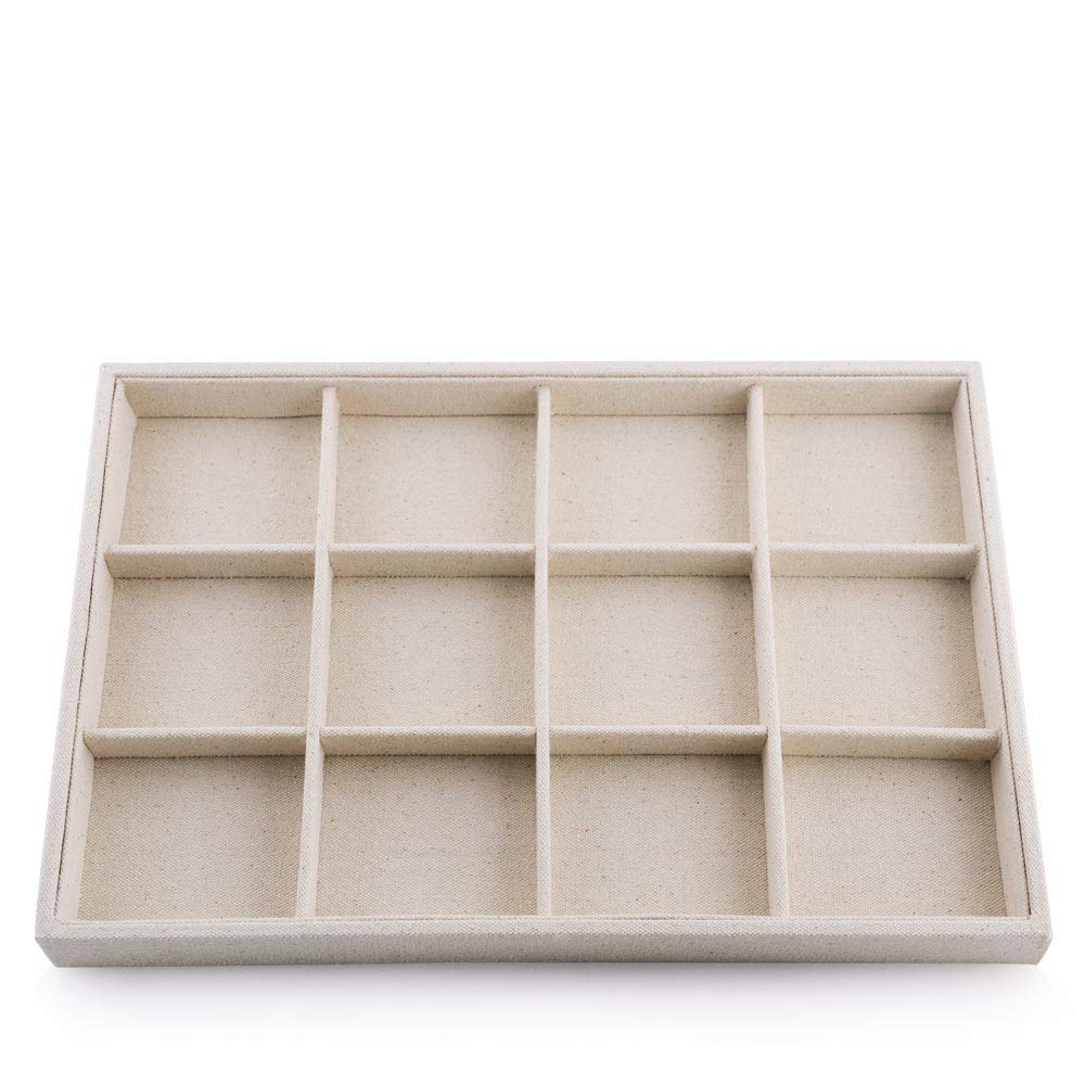 Photo 1 of Oirlv Stackable 12 Girds Jewelry Trays Jewelry Storage Tray Showcase Display Organizer(13.8" X 1.4"X 9.4")