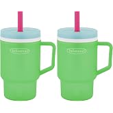 Infantino My 1st Tumbler, Durable Plastic Sippy Cup with Straw &amp; Handle, Spill-Resistant, for On-The-Go, BPA-Free Transition Baby Cup, Green Apple (Pack of 2)