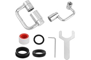 U Shaped Faucet Extender, Zinc Alloy 1080° Rotatable Faucet Extender Fit for 55/64in/22mm and 15/16in/24mm Threads Kitchen Ba