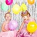 Sumind 8 Pack Foil Curtains Fringe Curtains Tinsel Backdrop Metallic Curtains for Birthday Wedding Party Photo Booth Decorations (Silver)