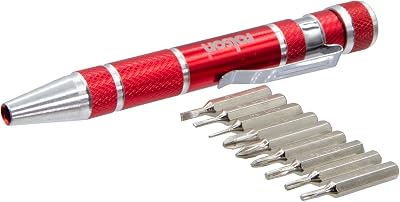 Rolson 28226 9-in-1 Precision Screwdriver Set Aluminium Magnetic Bits