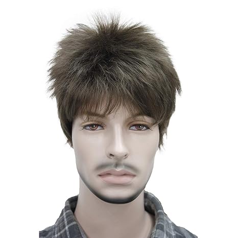 Buy Wiginway Beauty Fake Synthetic Short Light Ash Brown Boy Wig