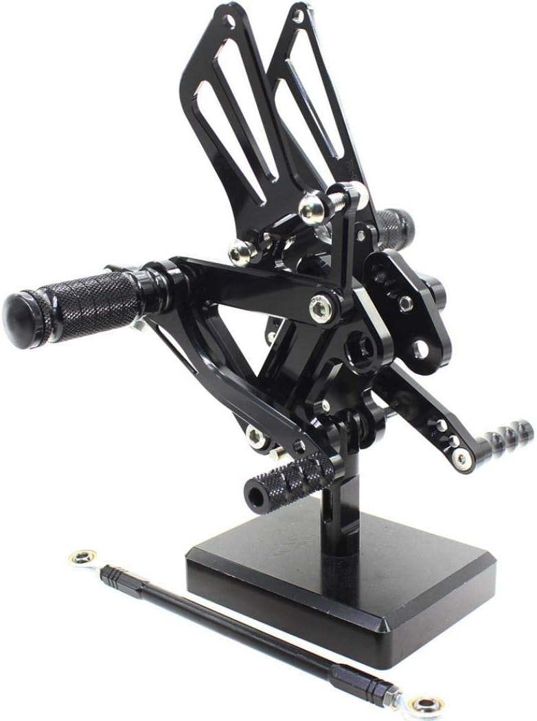 Kwolf Motorcycle Rearset Foot Pegs Rear Set Footrests Fully Adjustable Foot Boards for Kawasaki Ninja ZX6R ZX636 1999-2002 ZX9R 1999-2003 ZZR600 2005-2008 (Black)